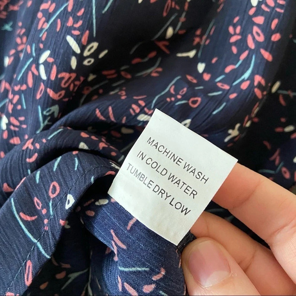 Floral Tunic Patterned Blouse Long Sleeve Top With Sash Size 1XL Tie Waist - Picture 8 of 11